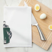 Green Bow Chinoiserie Vase Küchentuch (Viertel Falte)