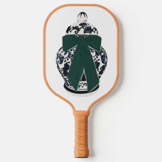 Green Bow Chinoiserie Vase Pickleball Paddle (Vorderseite)