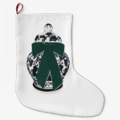 Green Bow Chinoiserie Vase Weihnachts-Strumpf Großer Weihnachtsstrumpf (Vorderseite)