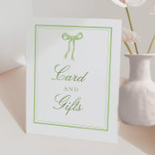 Green Bow Coquette Ribbon Karten und Geschenke Zei Sockelschild