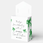 Green Bow Coquette Script Sweet 16 Thank You Geschenkschachtel (Geöffnet)