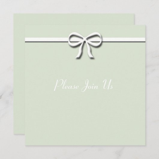 Green Bow Einladung (Vorne/Hinten)