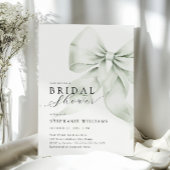 Green Bow Elegant Bridal Dusche Einladung