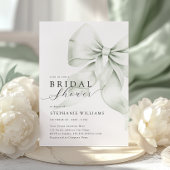 Green Bow Elegant Bridal Dusche Einladung