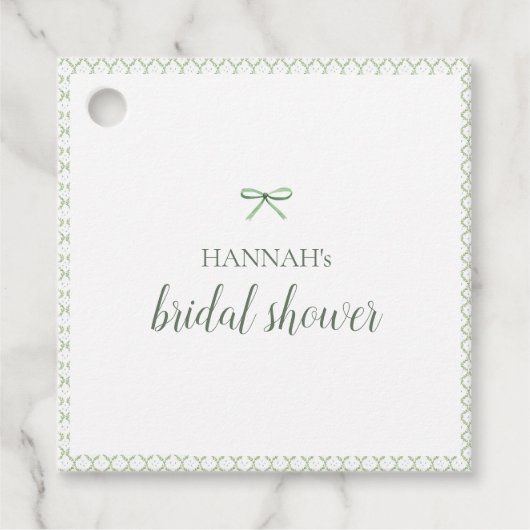 Green Bow Grandmillenial Brautparty Geschenkanhänger (Vorderseite)