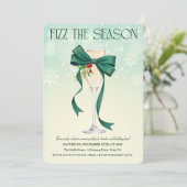 Green Bow Holiday Cocktail Weihnachts-Einladung Einladung (Stehend Vorderseite)