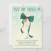 Green Bow Holiday Cocktail Weihnachts-Einladung Einladung (Vorderseite)