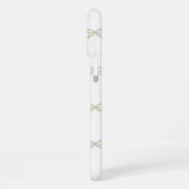 Green Bow Pattern Coquette Girly Spring Summer  iPhone Hülle (Linke Seite)