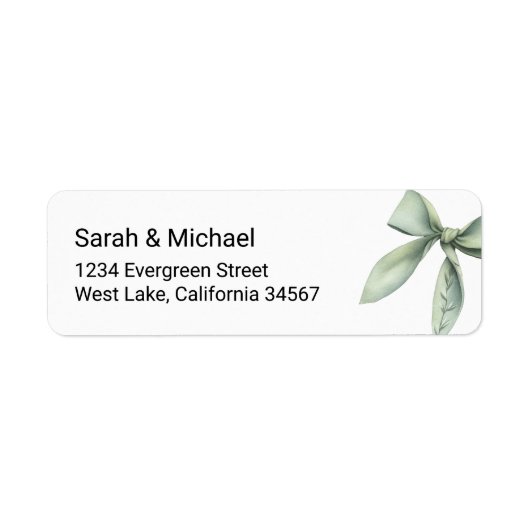 Green Bow Return Address Label (Vorne)