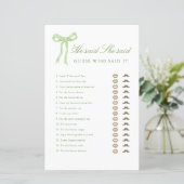 Green Bow sagte er sagte, sie sagte Brautparty Gam (Stehend Vorderseite)