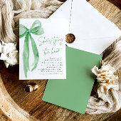 Green Bow Sie bindet das Brautparty des Knotens Einladung