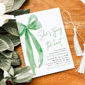 Green Bow Sie bindet das Brautparty des Knotens Einladung