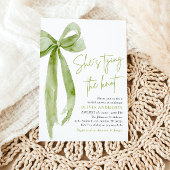 Green Bow Sie bindet das Brautparty des Knotens Einladung