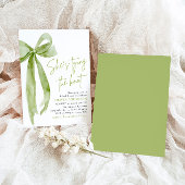 Green Bow Sie bindet das Brautparty des Knotens Einladung