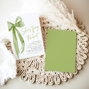 Green Bow Sie bindet das Brautparty des Knotens Einladung