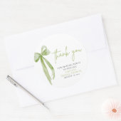 Green Bow Sie bindet das Brautparty des Knotens Runder Aufkleber (Umschlag)