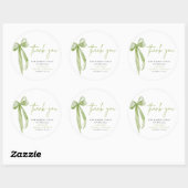 Green Bow Sie bindet das Brautparty des Knotens Runder Aufkleber (Blatt)