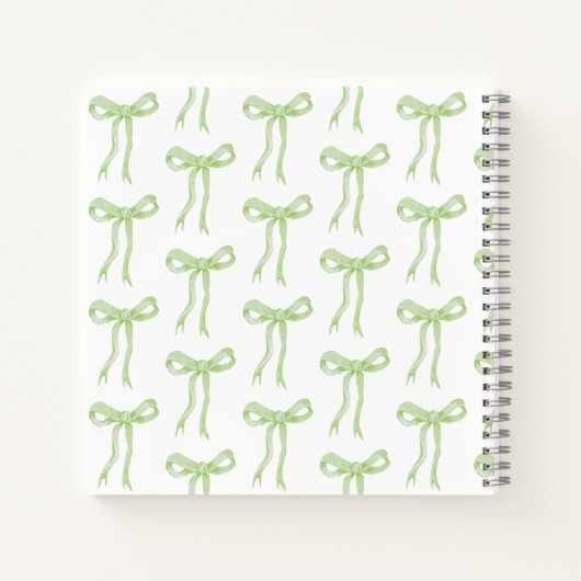 Green Bow The Knot Brautparty Guestbook Notizblock (Rückseite)