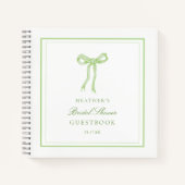 Green Bow The Knot Brautparty Guestbook Notizblock (Vorderseite)