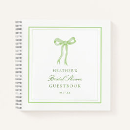 Green Bow The Knot Brautparty Guestbook Notizblock