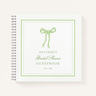Green Bow The Knot Brautparty Guestbook Notizblock