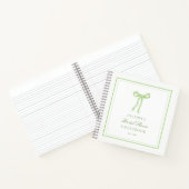 Green Bow The Knot Brautparty Guestbook Notizblock (Innenseite)