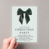 "Green Bow Weihnachts-Party | Eleganter Urlaub Acryleinladungen (Insitu (Handheld))
