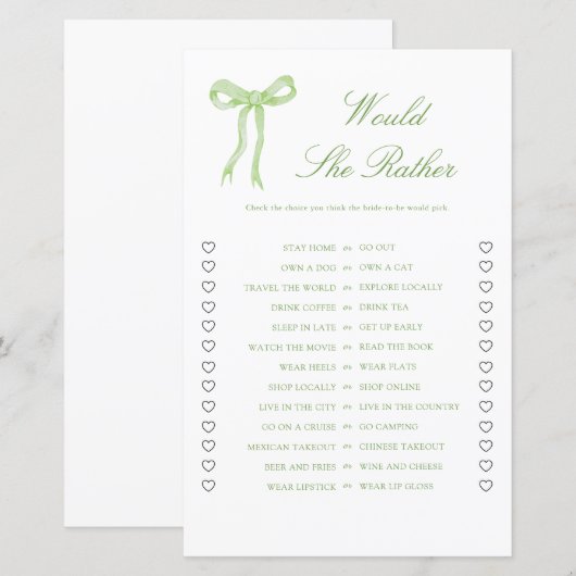 Green Bow würde eher Brautparty spielen (Vorne/Hinten)