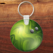 Green Bowling Ball Keyring Schlüsselanhänger (Vorderseite)