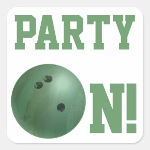 Green Bowling Ball Party auf Aufkleber