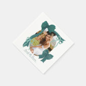 Green Bows Photo Graduation Serviette (Ecke)