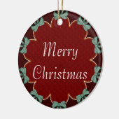 Green Bows Red Circles Custom Keramikornament (Links)