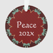 Green Bows Red Circles Custom Ornament (Vorderseite)