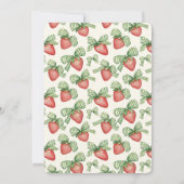Green Bows Red Strawberries Fruit 16th Birthday Einladung (Rückseite)