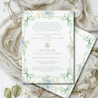 Green Bows Ribbons & Floral Frame Baby Dusche