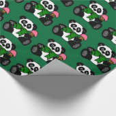 Green Bowtie Panda Geschenkpapier (Ecke)