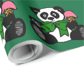 Green Bowtie Panda Geschenkpapier (Rolleneckpunkt)
