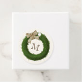 Green Boxwood Wreath Hübsche Mit Monogramm Custom Geschenkanhänger (Beispiel)