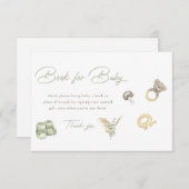 Green Boy Baby Duschbücher für Babykarten Einladung (Vorne/Hinten)