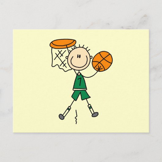 Green Boy Basketball T - Shirt und Geschenke Postkarte (Vorderseite)