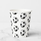 Green Boy Soccer Birthday Party Pappbecher (Rückseite)