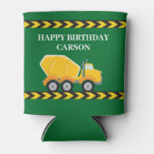 Green Boys Birthday Party Cement Mixer Truck Dosenkühler (Vorderseite)