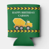 Green Boys Birthday Party Cement Mixer Truck Dosenkühler (Rückseite)