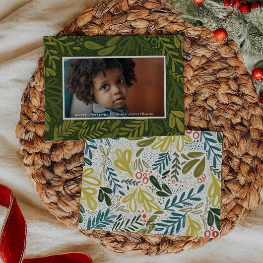 Green Bramble | Botanisches Foto Feiertagskarte