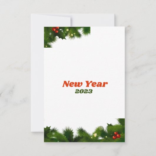 Green Branches ein Foto Weihnachtskarte (Rückseite)