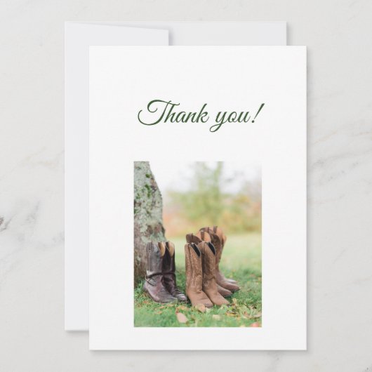Green Branches Flat Thank You Card Dankeskarte (Vorderseite)