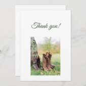 Green Branches Flat Thank You Card Dankeskarte (Vorne/Hinten)