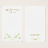 Green Branches Greenering Earring Display Card (Vorne & Hinten)