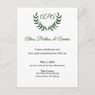 Green Branches Invitation Postkarte