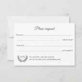 Green Branches Response Card RSVP Karte (Vorderseite)
